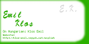 emil klos business card